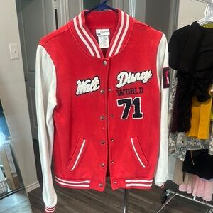 Vintage Red and White Walt Disney World Varsity Jacket